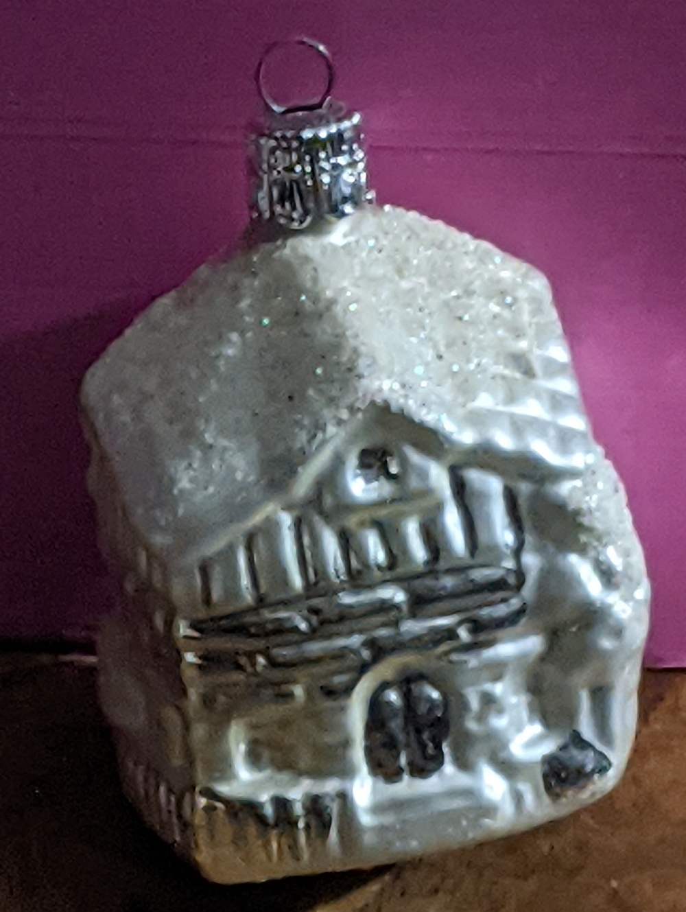 Vintage Blown Glass Cottage Ornament